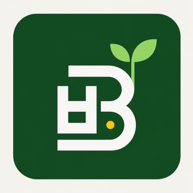 봄(BOM) ㅂ·B 심볼 — 성장의 새싹과 씨앗